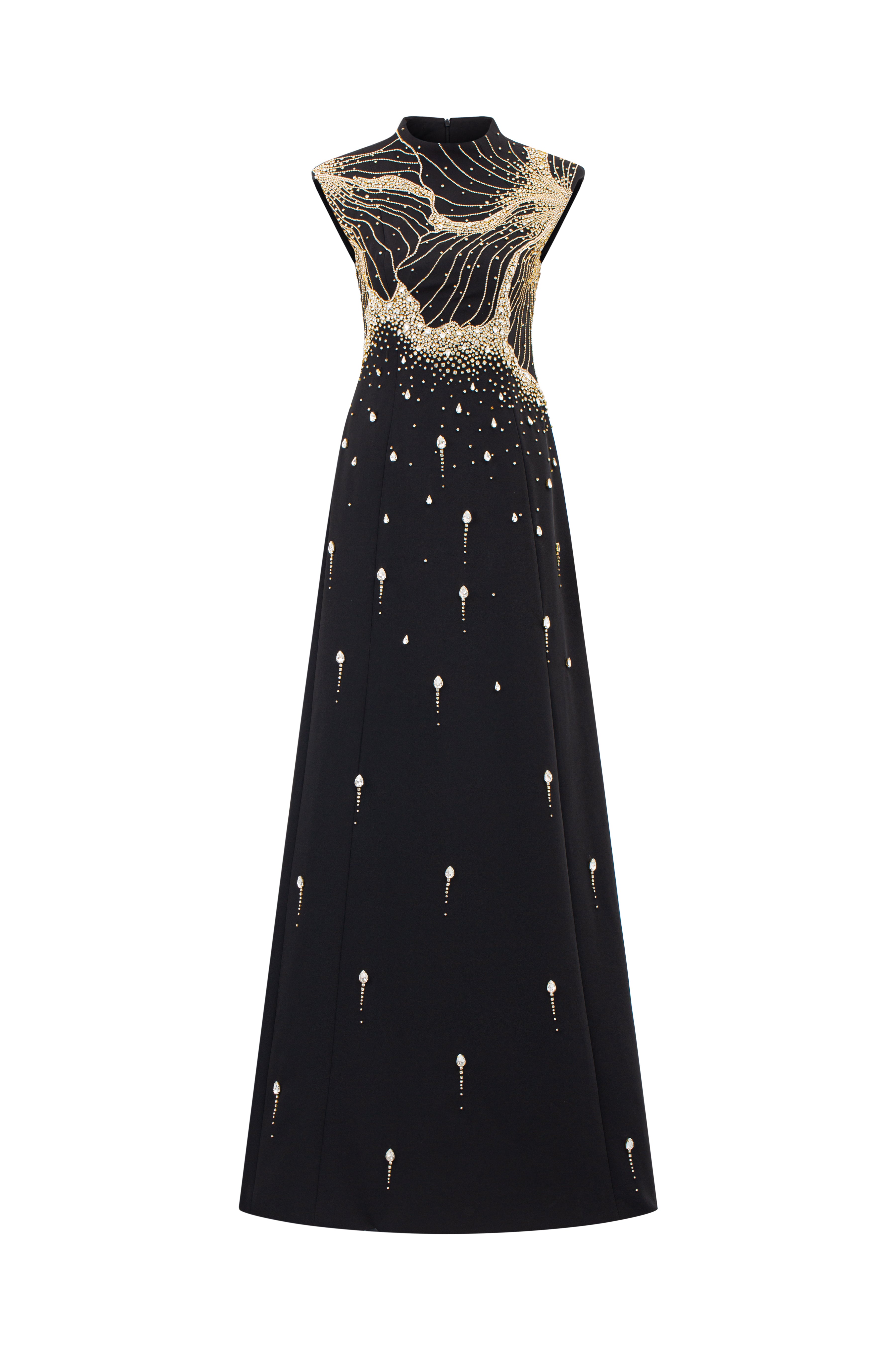 Sleeveless High Neck A-Line Dress
